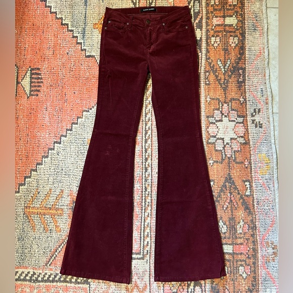 Angry Rabbit corduroy jeans! flare/wide leg! Size 25. Color is maroon/burgundy! - Picture 2 of 4